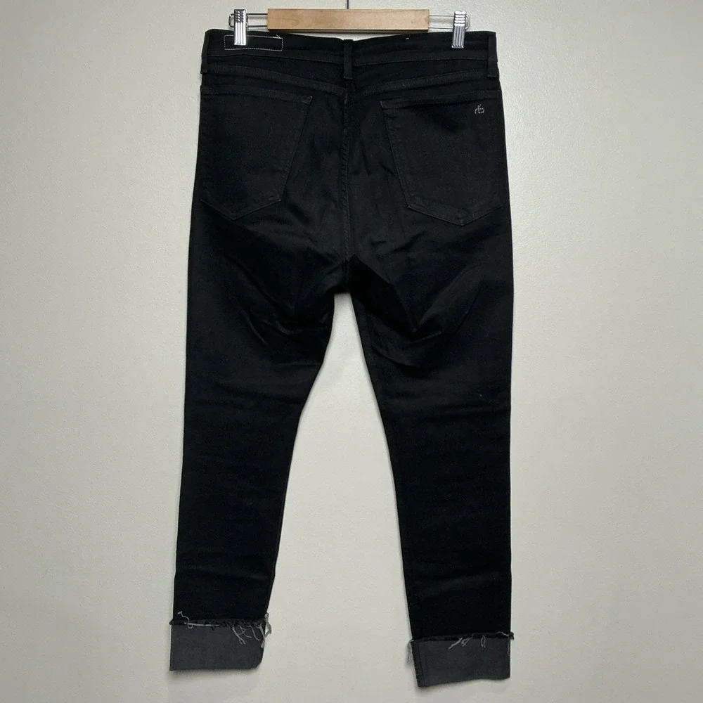 Rag & Bone Women's 10 Inch High Rise Dre Jeans Black Cotton Size 31 EUC - Picture 5 of 10